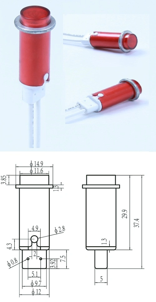 12mm LED 24V Indicator Lamp, Signal Lamp