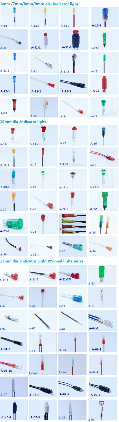 6mm Mounting None Indicator Light, Signal Lamp